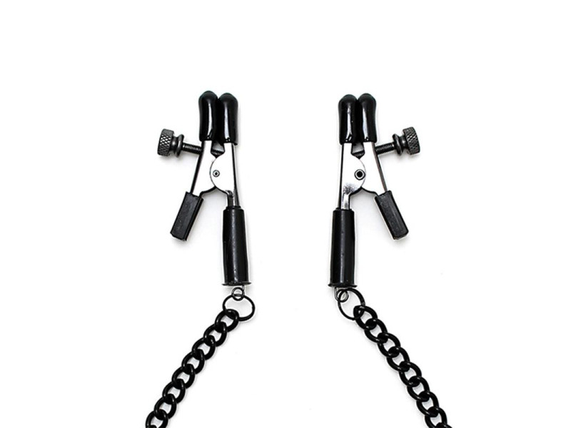 Pinzas para Pezones con Cadena Color Negro