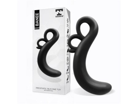 Banee Estimulador Prostatico de Facil Extraccion Silicona Negro