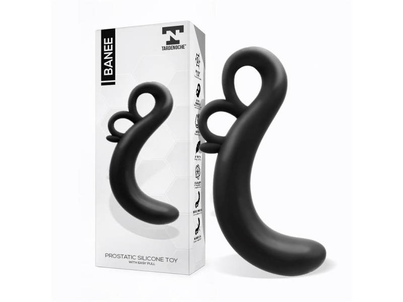 Banee Estimulador Prostatico de Facil Extraccion Silicona Negro Banee Estimulador Prostatico de Facil Extraccion Silicona Negro