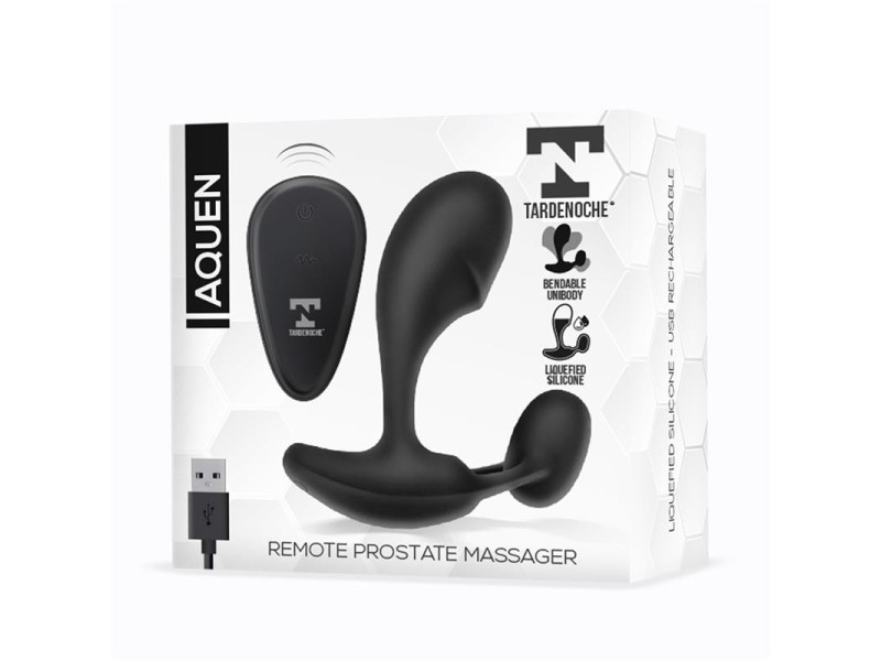 Aquen Estimulador Prostatico y Perineo Control Remoto Silicona Liquida USB Magnetico