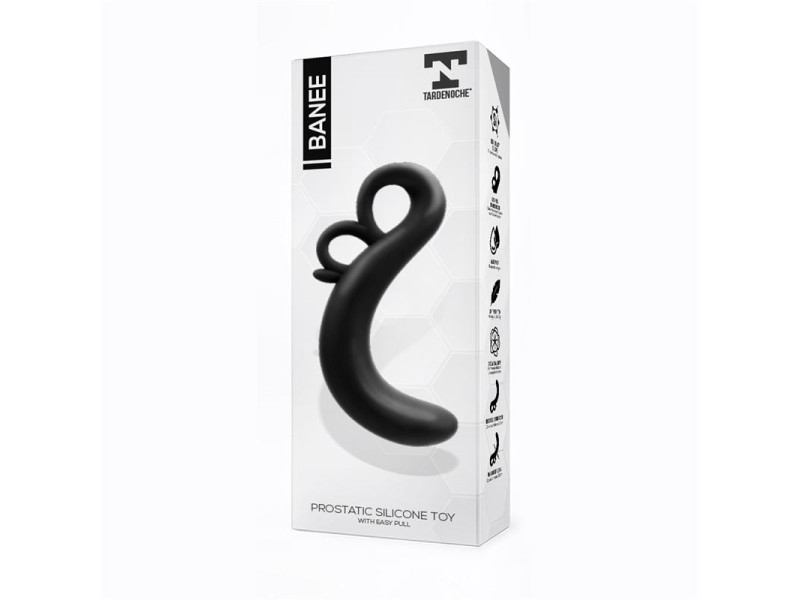 Banee Estimulador Prostatico de Facil Extraccion Silicona Negro
