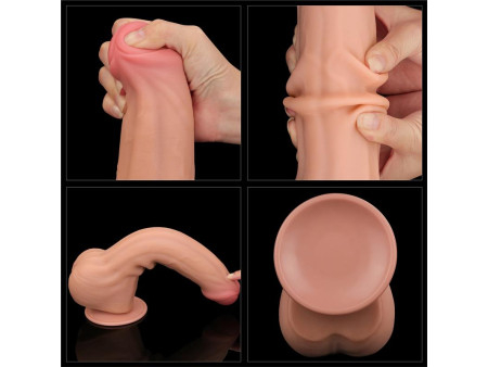 Dildo Dual Layer Piel Retractil 115