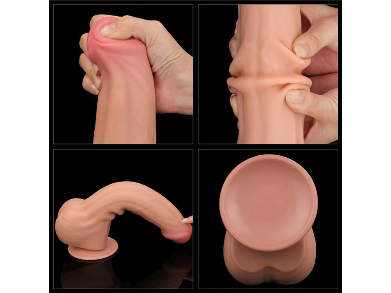 Dildo Dual Layer Piel Retractil 115