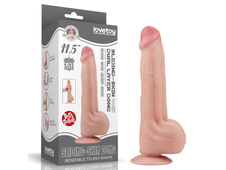 Dildo Dual Layer Piel Retractil 115