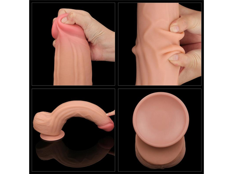 Dildo Dual Layer Piel Retractil 12