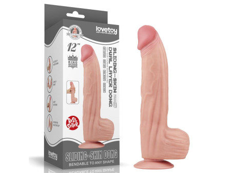 Dildo Dual Layer Piel Retractil 12