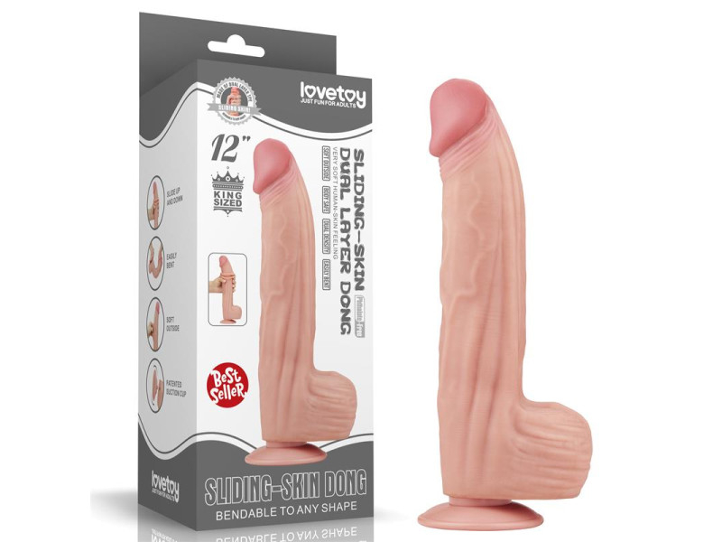 Dildo Dual Layer Piel Retractil 12