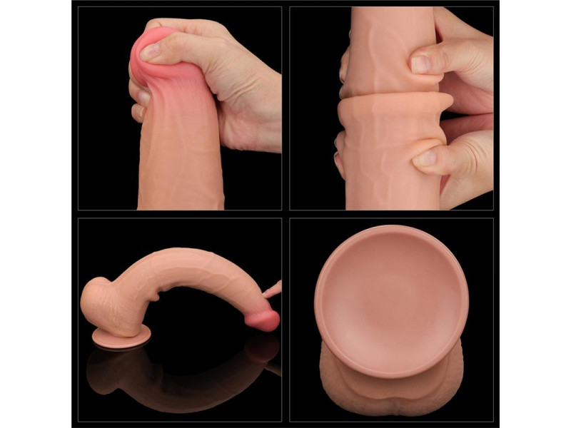 Dildo Dual Layer Piel Retractil 135