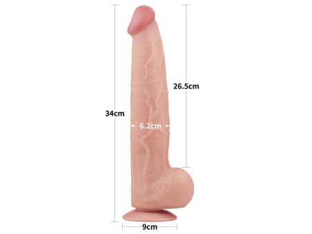 Dildo Dual Layer Piel Retractil 135