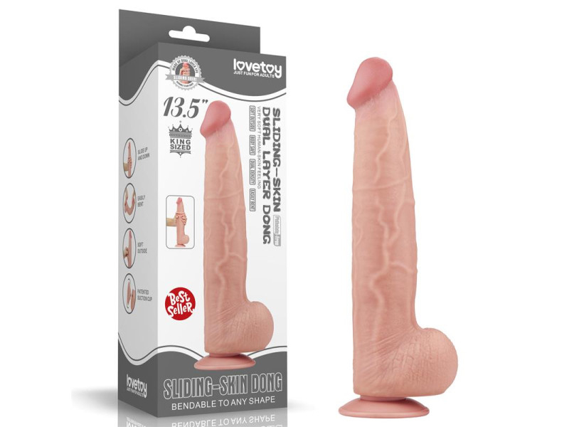Dildo Dual Layer Piel Retractil 135