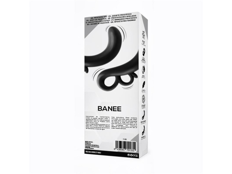 Banee Estimulador Prostatico de Facil Extraccion Silicona Negro