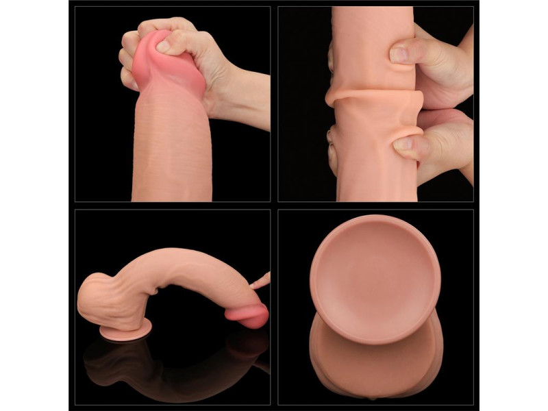 Dildo Dual Layer Piel Retractil 14