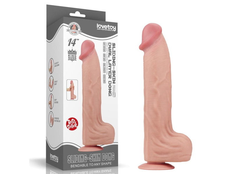 Dildo Dual Layer Piel Retractil 14