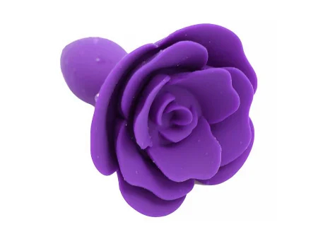 Plug Anal de Silicona con Rosa Purpura