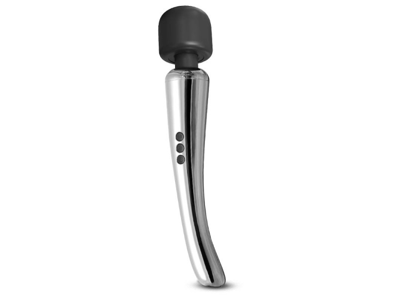 Silvery Wand Masajeador High Tech Super Potente Inalambrico USB Color Cromo Silicona