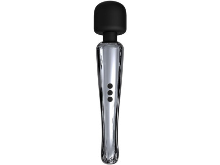 Silvery Wand Masajeador High Tech Super Potente Inalambrico USB Color Cromo Silicona