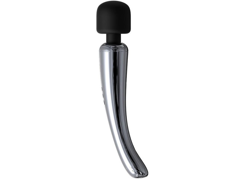 Silvery Wand Masajeador High Tech Super Potente Inalambrico USB Color Cromo Silicona