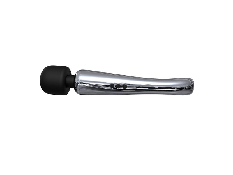 Silvery Wand Masajeador High Tech Super Potente Inalambrico USB Color Cromo Silicona