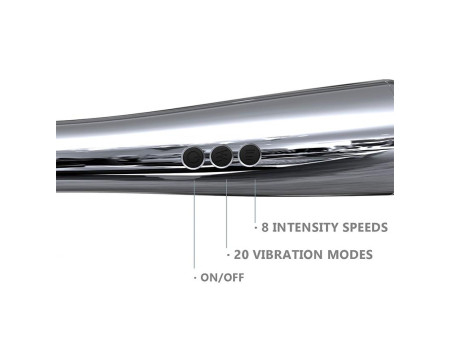 Silvery Wand Masajeador High Tech Super Potente Inalambrico USB Color Cromo Silicona