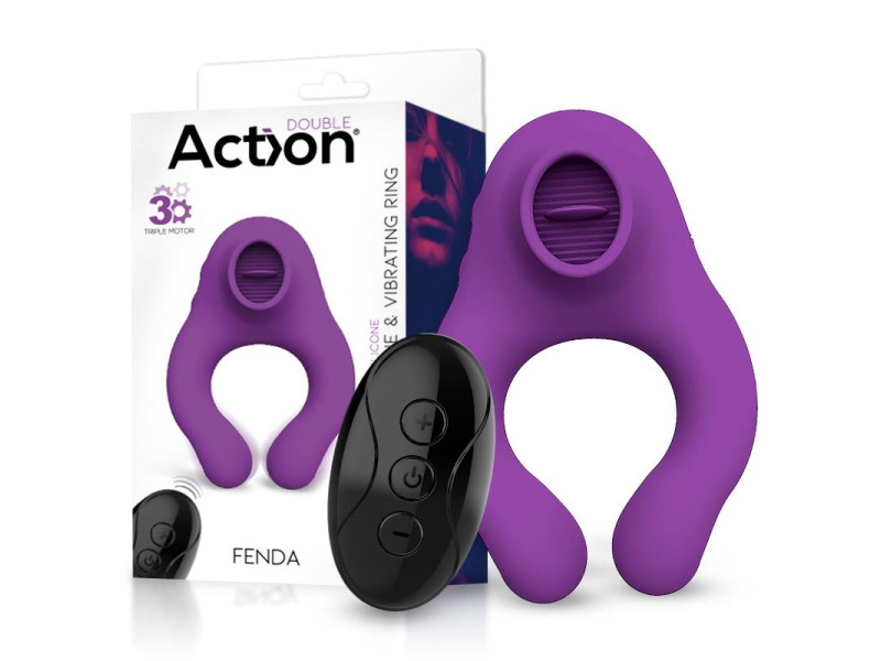 Fenda Anillo Vibrador con Lengua Estimulador y Control Remoto 3 Motores USB Magnetico
