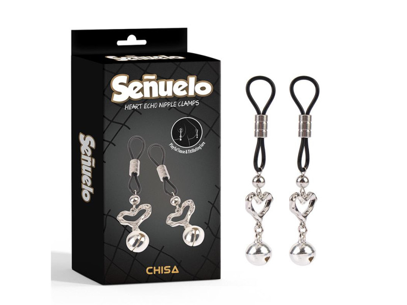 Senuelo Pinzas para Pezones Corazon con Cascabel