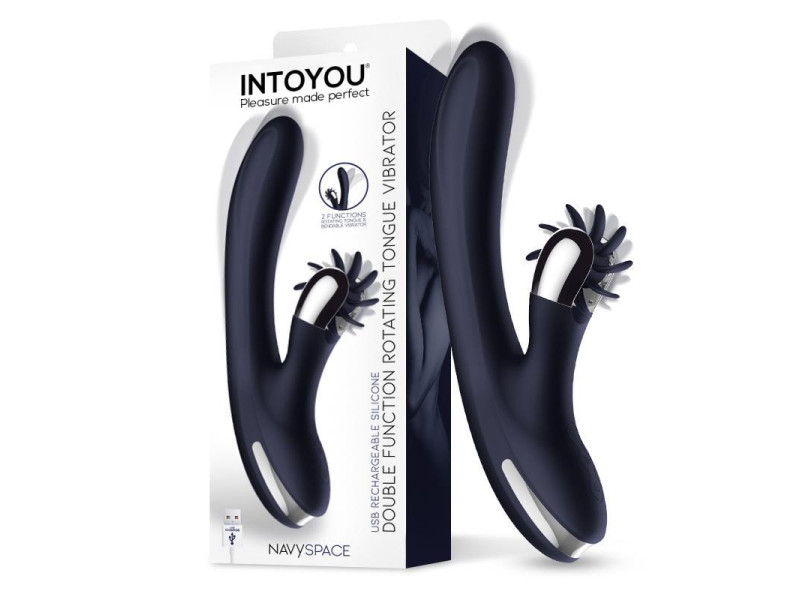 Navyspace Vibrador con Lenguas Rotadoras Azul