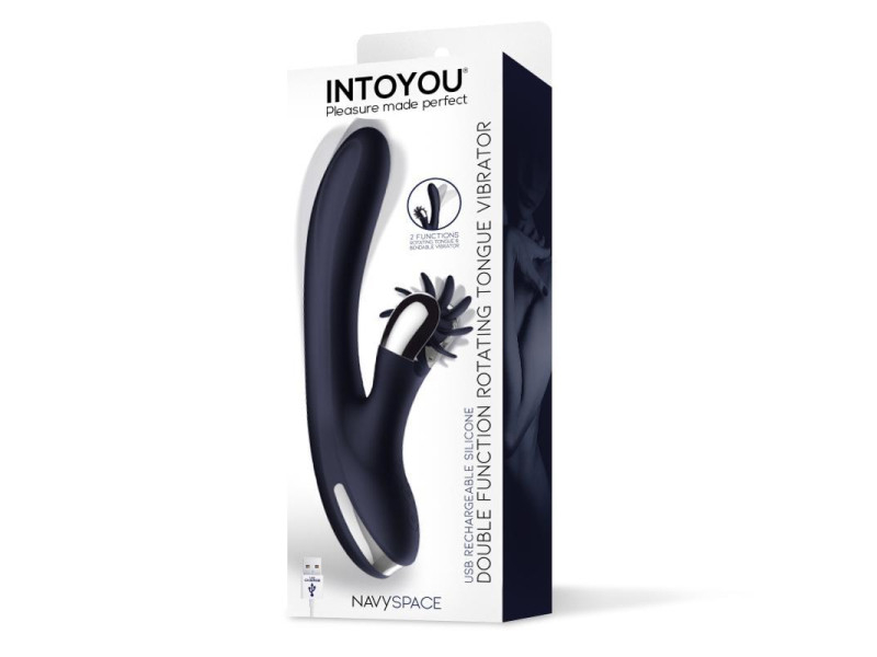 Navyspace Vibrador con Lenguas Rotadoras Azul