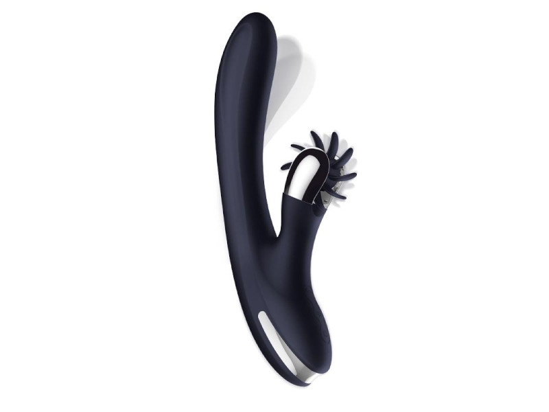 Darkspace Vibrador con Lenguas Rotadora y Movimiento Finger Azul