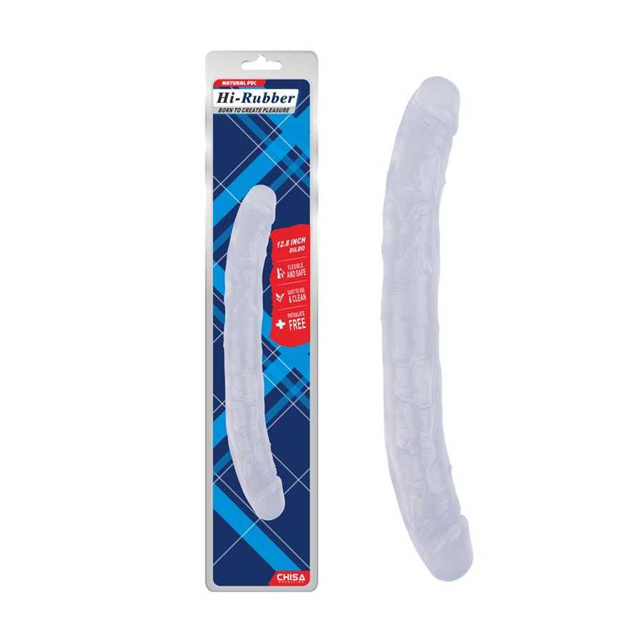 Dildo Doble Hi Rubber 128 Transparente