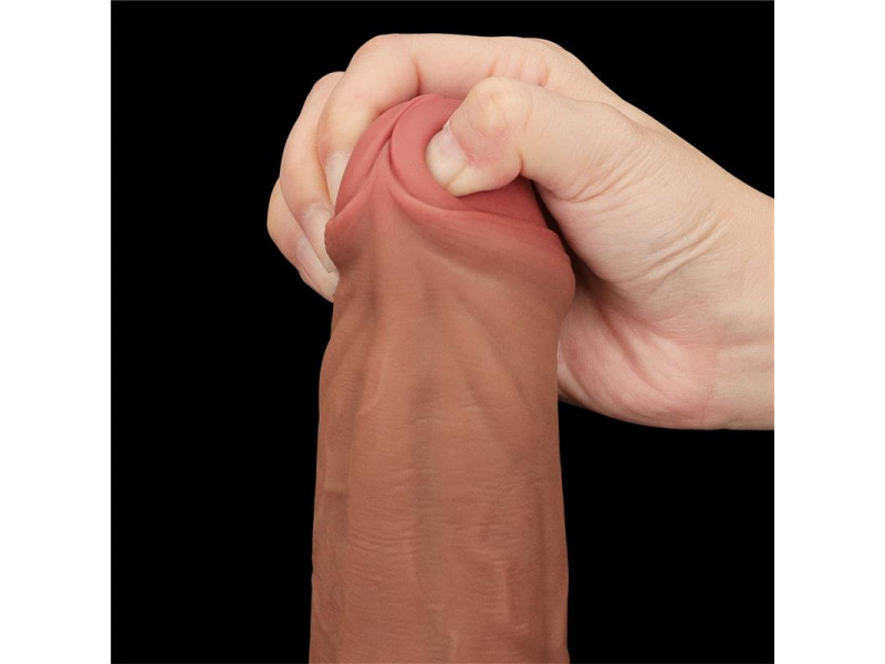 Dildo Dual Density Piel Desizante Retractil 115