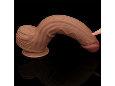 Dildo Dual Density Piel Deslizante Retractil 12