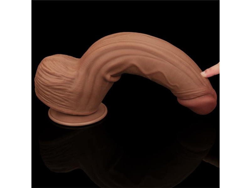 Dildo Dual Density Piel Deslizante Retractil 12