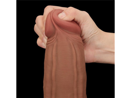 Dildo Dual Density Piel Deslizante Retractil 12