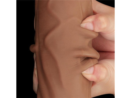 Dildo Dual Density Piel Deslizante Retractil 12