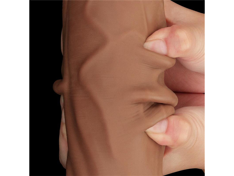 Dildo Dual Density Piel Deslizante Retractil 12