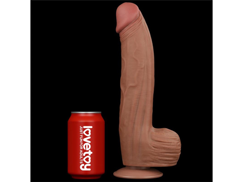 Dildo Dual Density Piel Deslizante Retractil 12