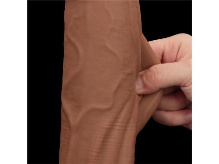 Dildo Dual Density Piel Deslizante Retractil 12