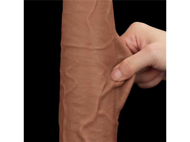 Dildo Dual Density Piel Deslizante Retractil 135