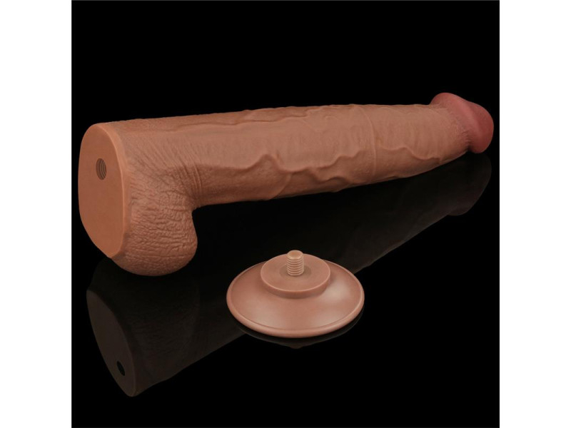 Dildo Dual Density Piel Deslizante Retractil 135
