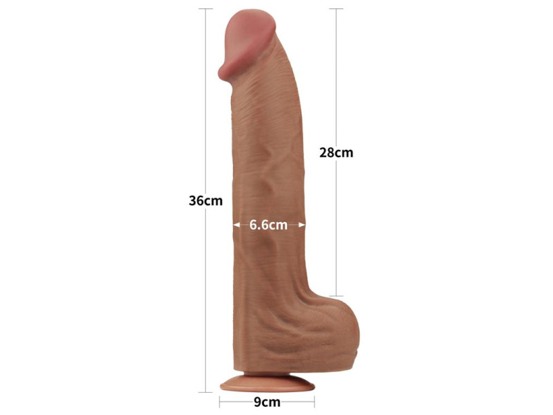 Dildo Dual Density Piel Deslizante Retractil 14