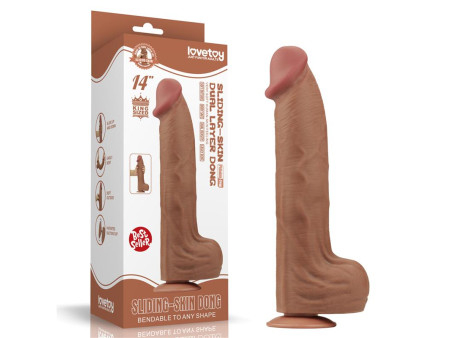 Dildo Dual Density Piel Deslizante Retractil 14 Dildo Dual Density Piel Deslizante Retractil 14