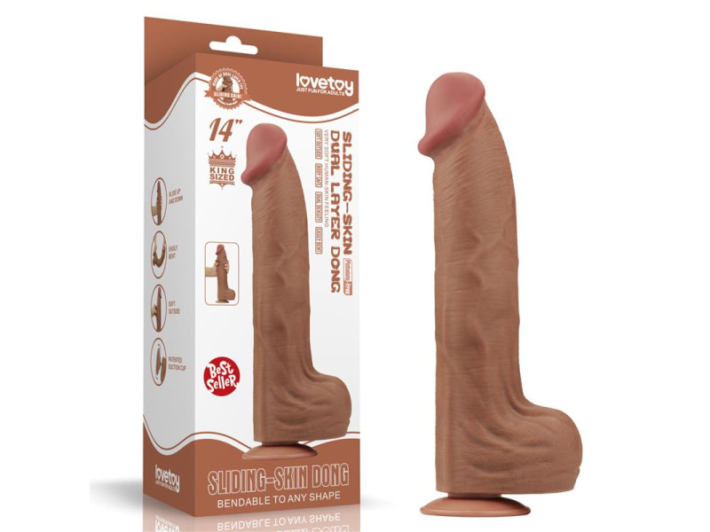 Dildo Dual Density Piel Deslizante Retractil 14