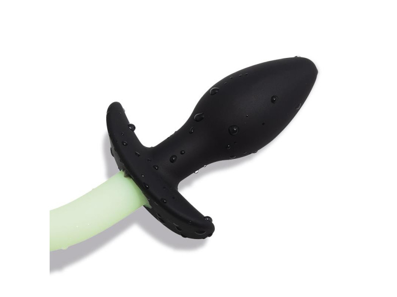 Plug Anal con Cola que Brilla en la Oscuridad