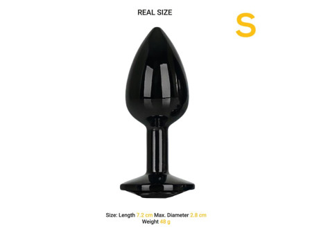 Blackgem Plug Anal Metalico con Joya Talla S Negro