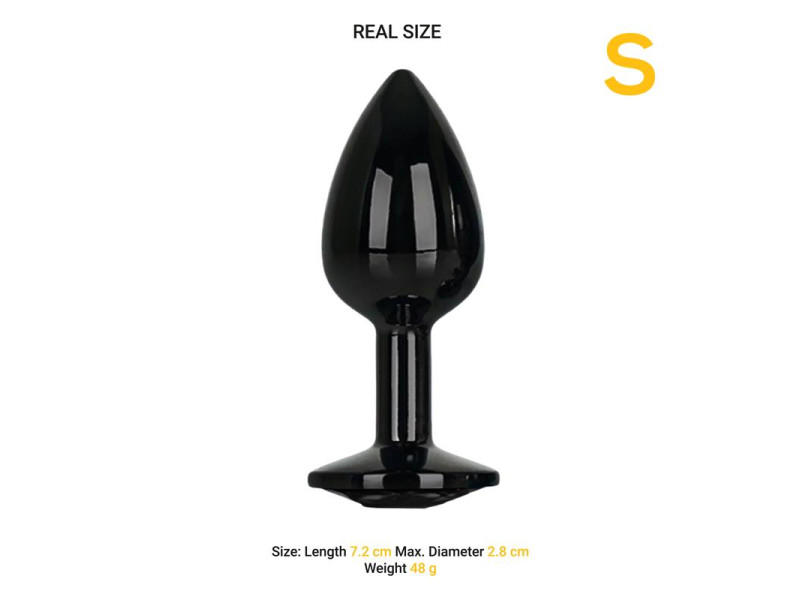 Blackgem Plug Anal Metalico con Joya Talla S Negro