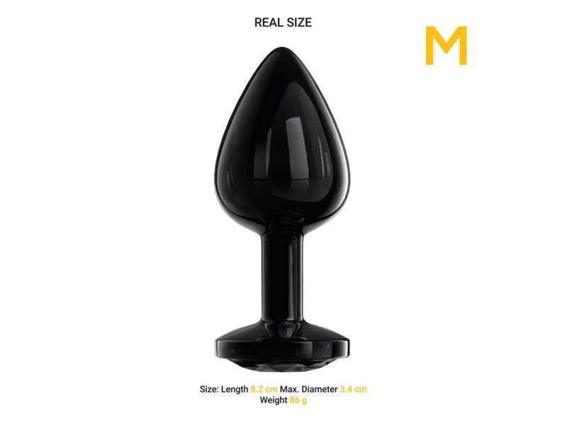 Blackgem Plug Anal Metalico con Joya Color Negro Talla M