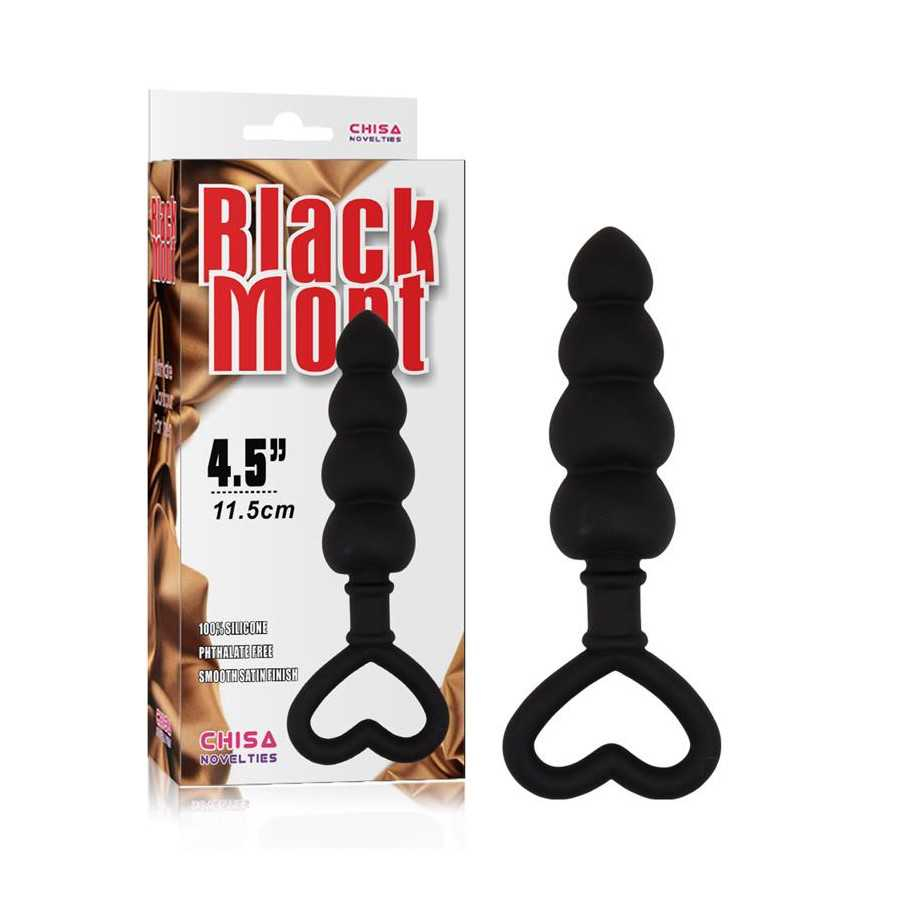 Mini Cadena Anal 156 x 34 cm Silicona Negro