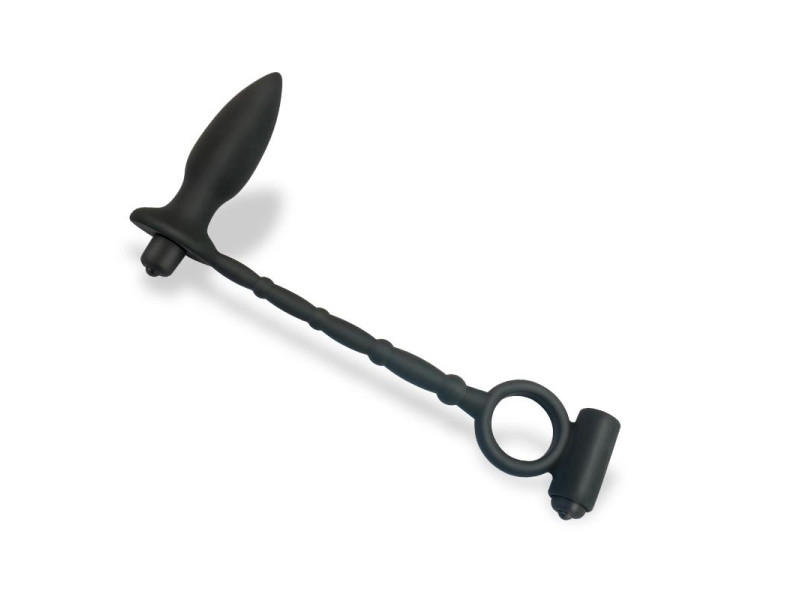 Sugilite Plug Anal con Vibracion y Anillo para el Pene con Vibracion