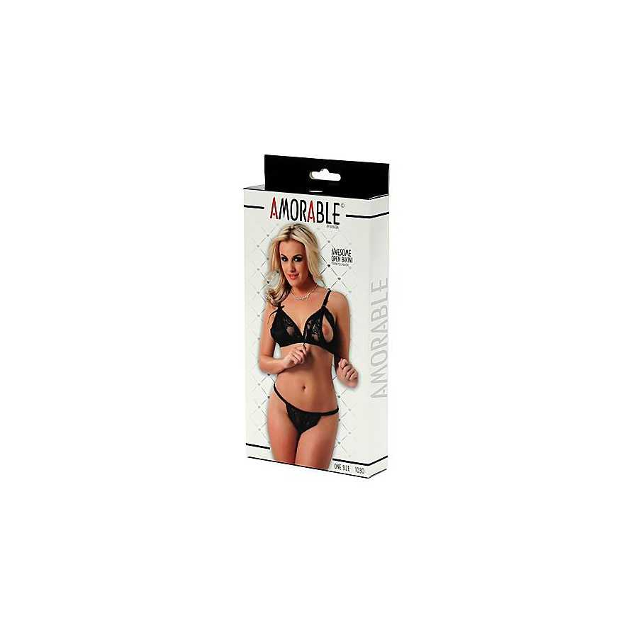 Rimba Amorable Bikini Abierto Color Negro Talla Unica