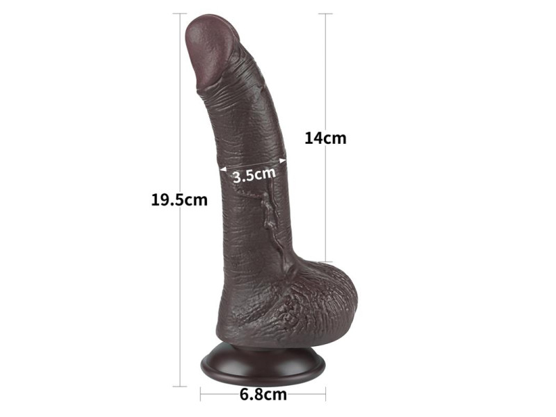 Dildo Dual Layer Piel Deslizante Retractil 75